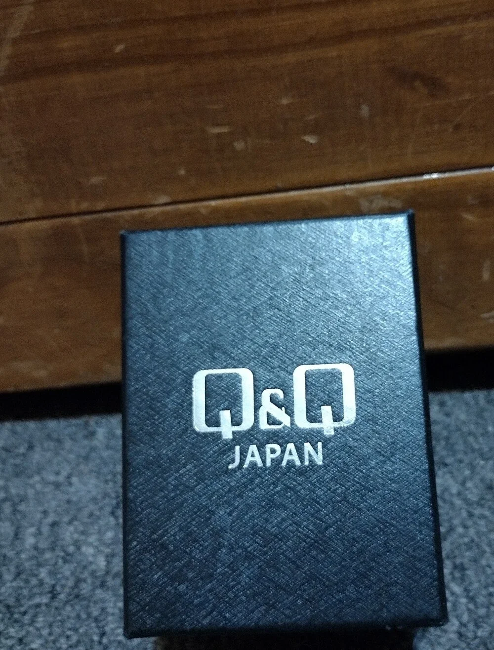 Q&Q Japan Black Water Resistant Men's Leather Watch